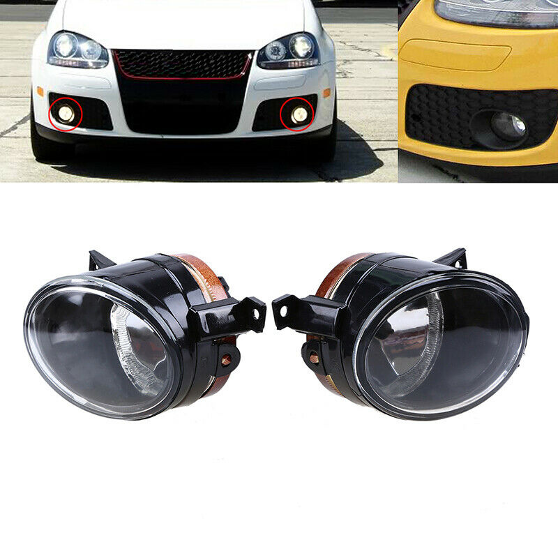 Pair Fit VW Jetta Bora Golf Mk5 2004-2010 Car Front Fog Lights Lamps Clear Lens