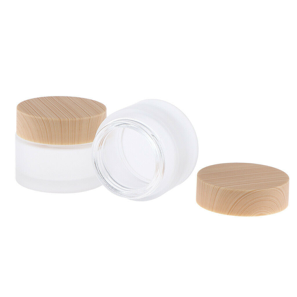 4Pcs 20g/50g Empty Glass Lotion Lip Balm Jars Body Butter Sample Container