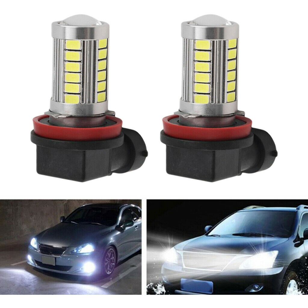 2Pcs 360° Xenon White 3030 H11 21 LED Fog Driving Light Bulbs DRL for Cars