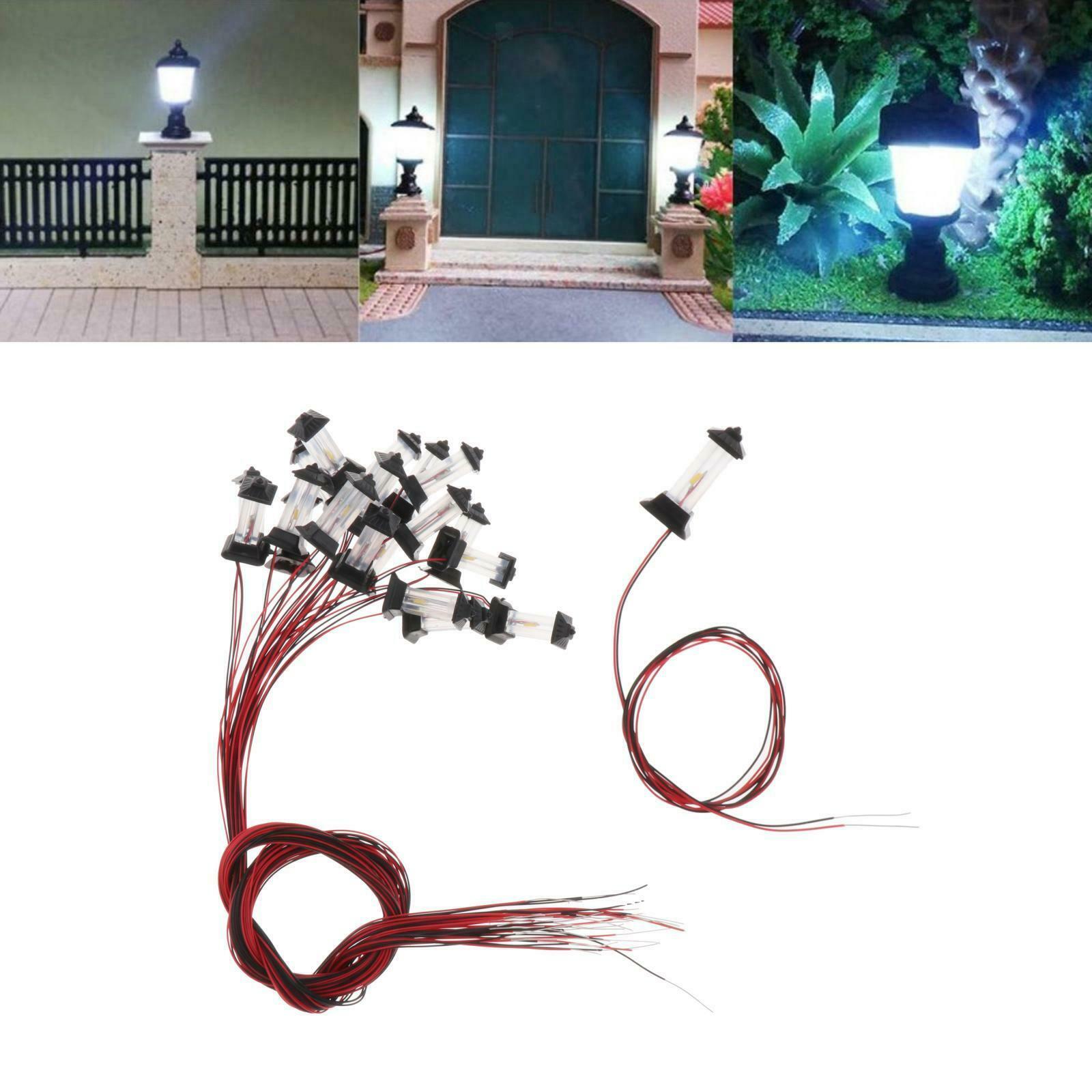 Set of 20 Train Railway LED Light Micro Landscape Lamppost 1:100 1:500 TT N