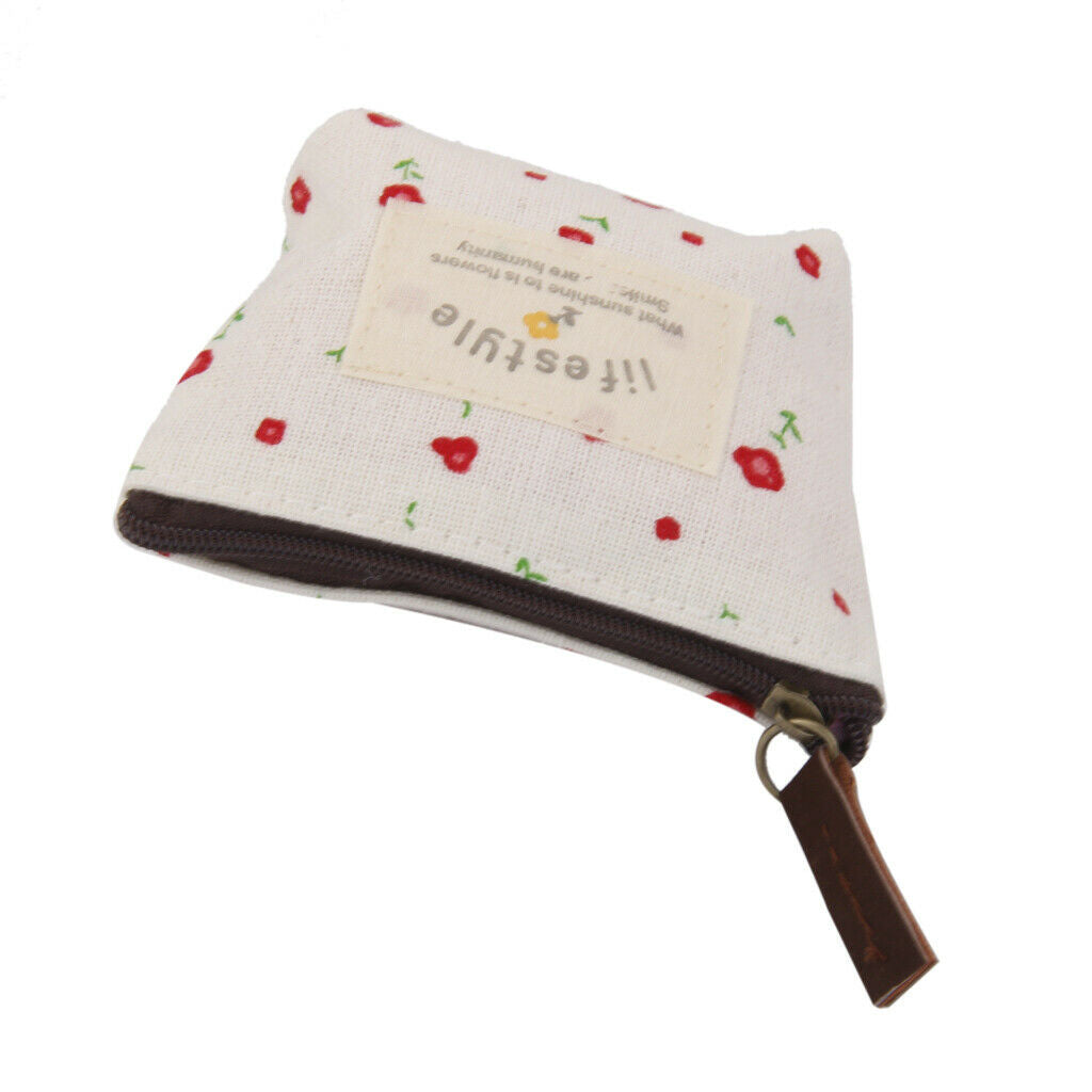 2pieces Girls Lady Coin Purse Bag Change Bag of Flower Pattern