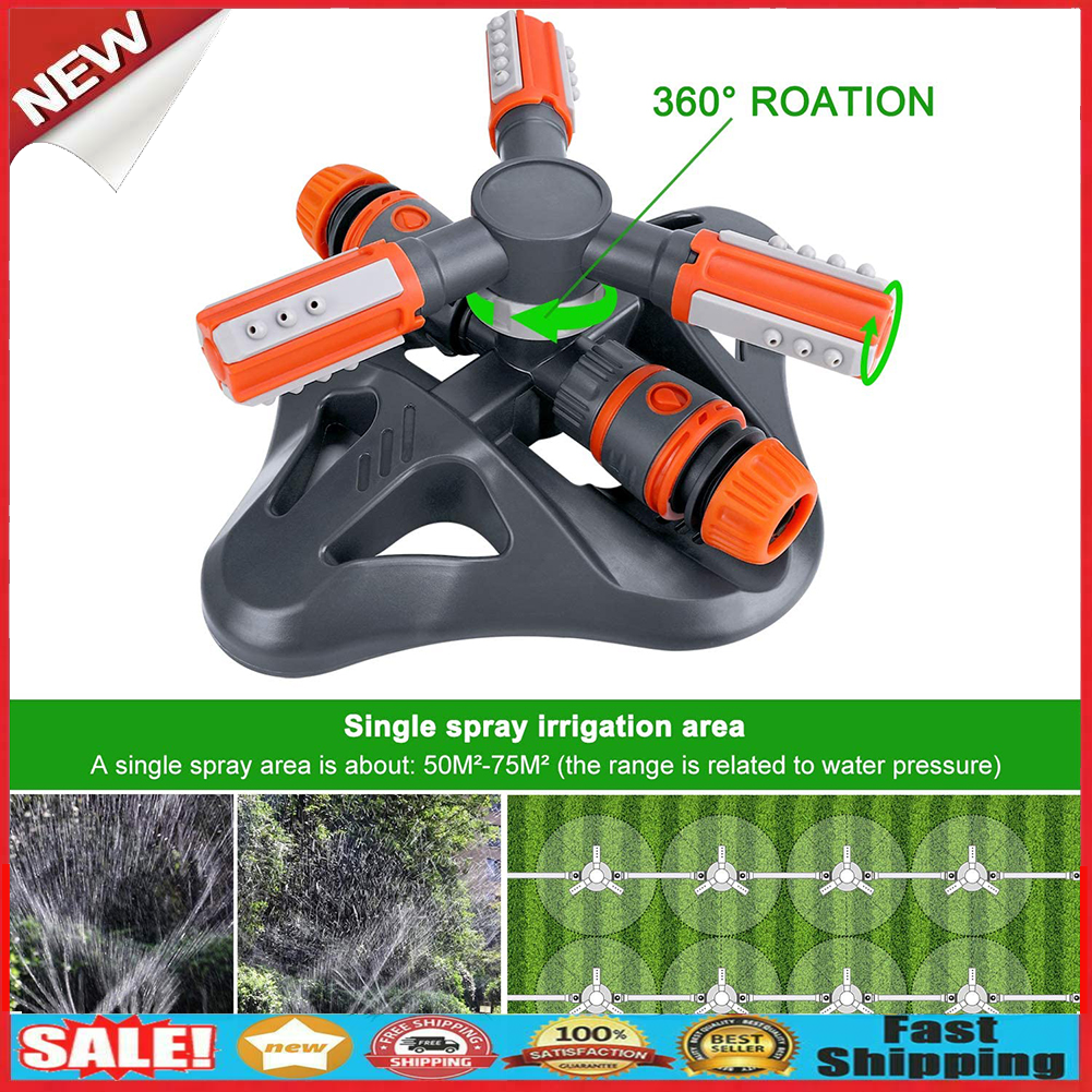 360 Degree Rotating Garden Sprinkler Automatic Plastic Triangle Sprinkler @
