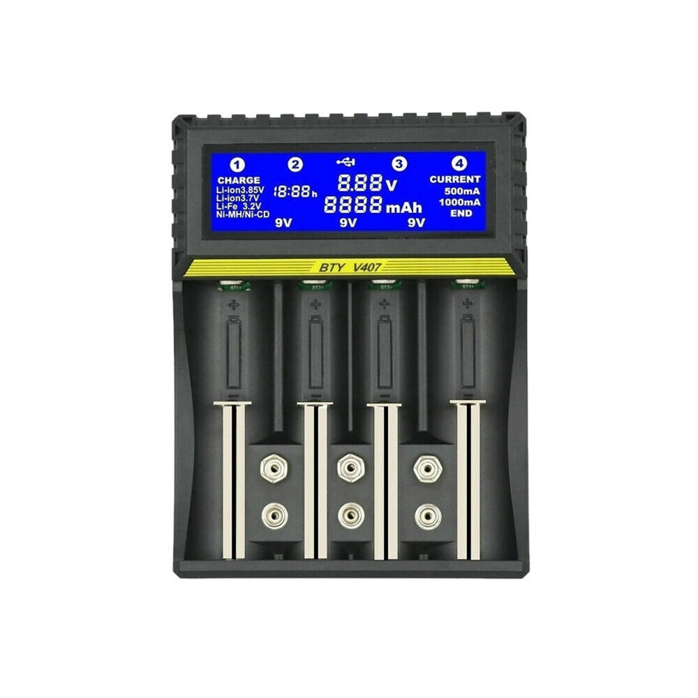 Battery Charger for 18650 26650 6F22 9V AA AAA 16340 14500 Smart Fast Charger