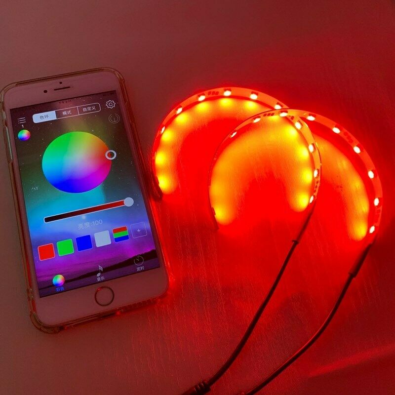 RGB Color Car LED Demon Eye Bluetooth APP Control Halo Ring Headlight Projector