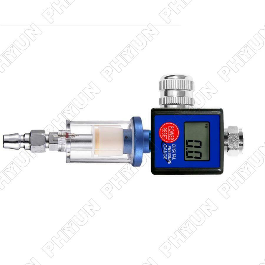 Digital Spray Paint Gun Air Pressure Regulator Gauge Water Trap Filter Tool