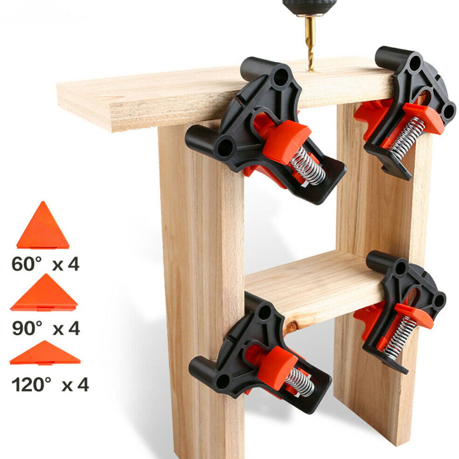 4pcs Wood Angle Clamps 60/90/120 Degrees Woodworking Corner Clamp Right