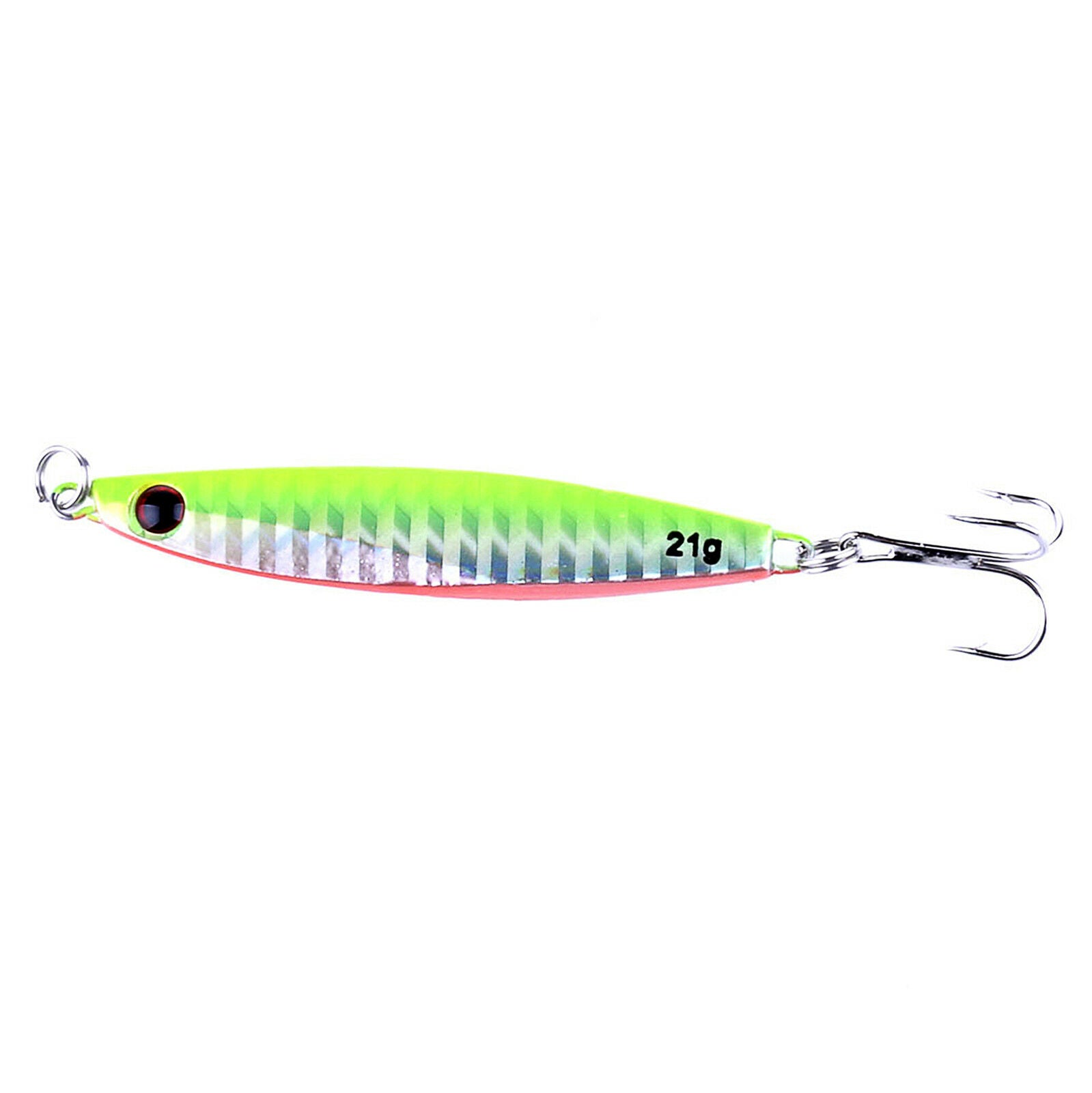 7 pcs Colored Plate Fishing Lure Hooks 6# Jig Metal Bait Fish Tackle 21g/7cm