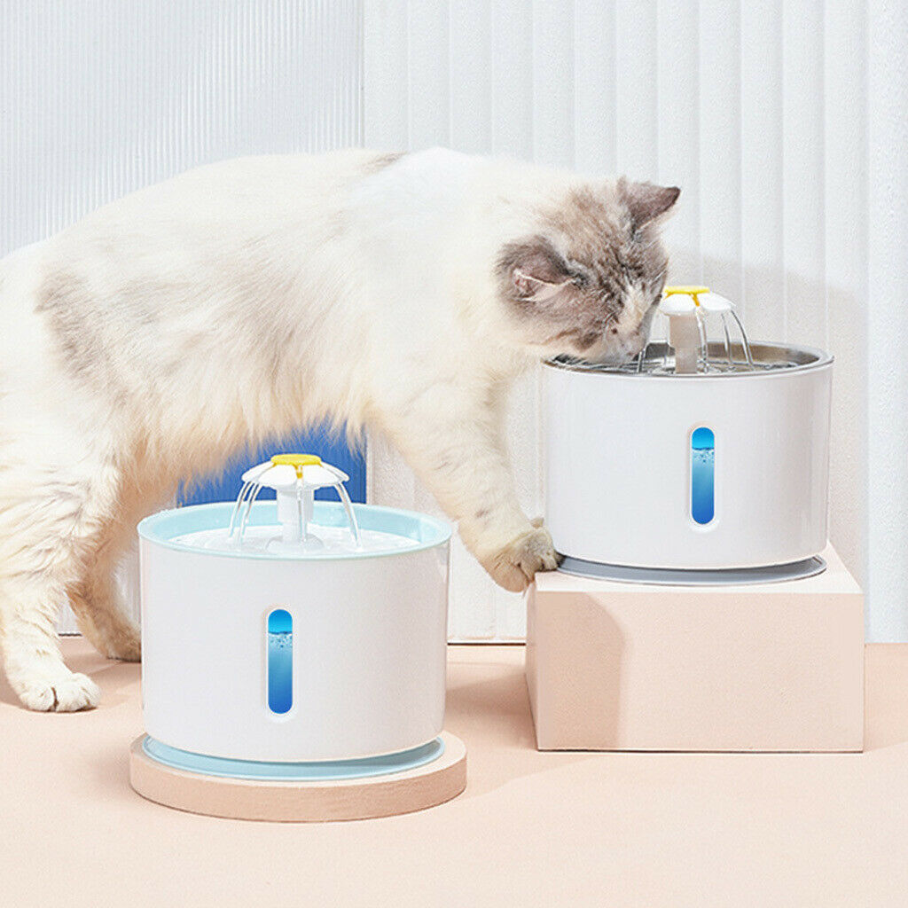 81OZ Cat Water Fountain Pets Auto Water USB Drinking Bowl 4 Stage Filtration