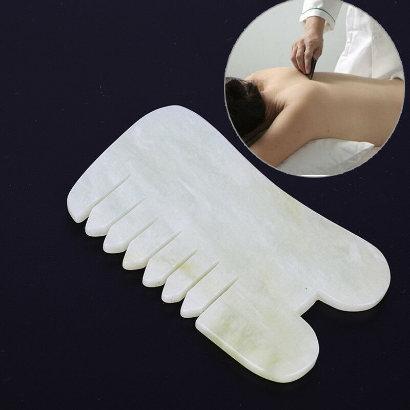 1x jade stone guasha gua sha board comb shape massagecomb health care healthy BD