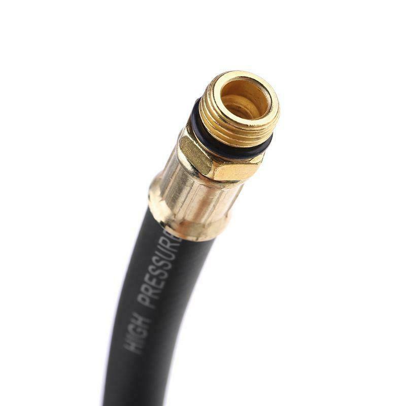 Car Tire Inflator Hose 1/4" Fast Self-locking Chuck Pressure Gauge Air Hose Tube