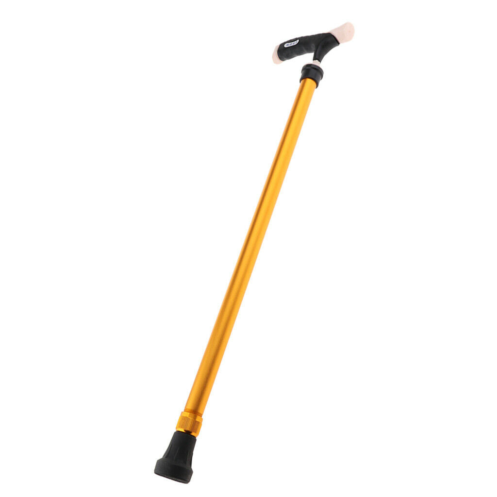 Adjustable Alloy Walking Stick Elderly Cane Hiking Trekking Pole Brown