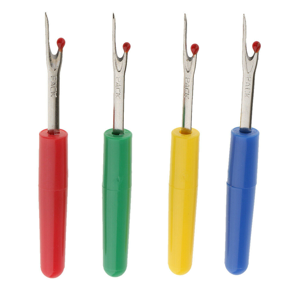 Lots of 4 Plastic Handle Sewing Stitch Thread Unpicker Seam Ripper, Steel,