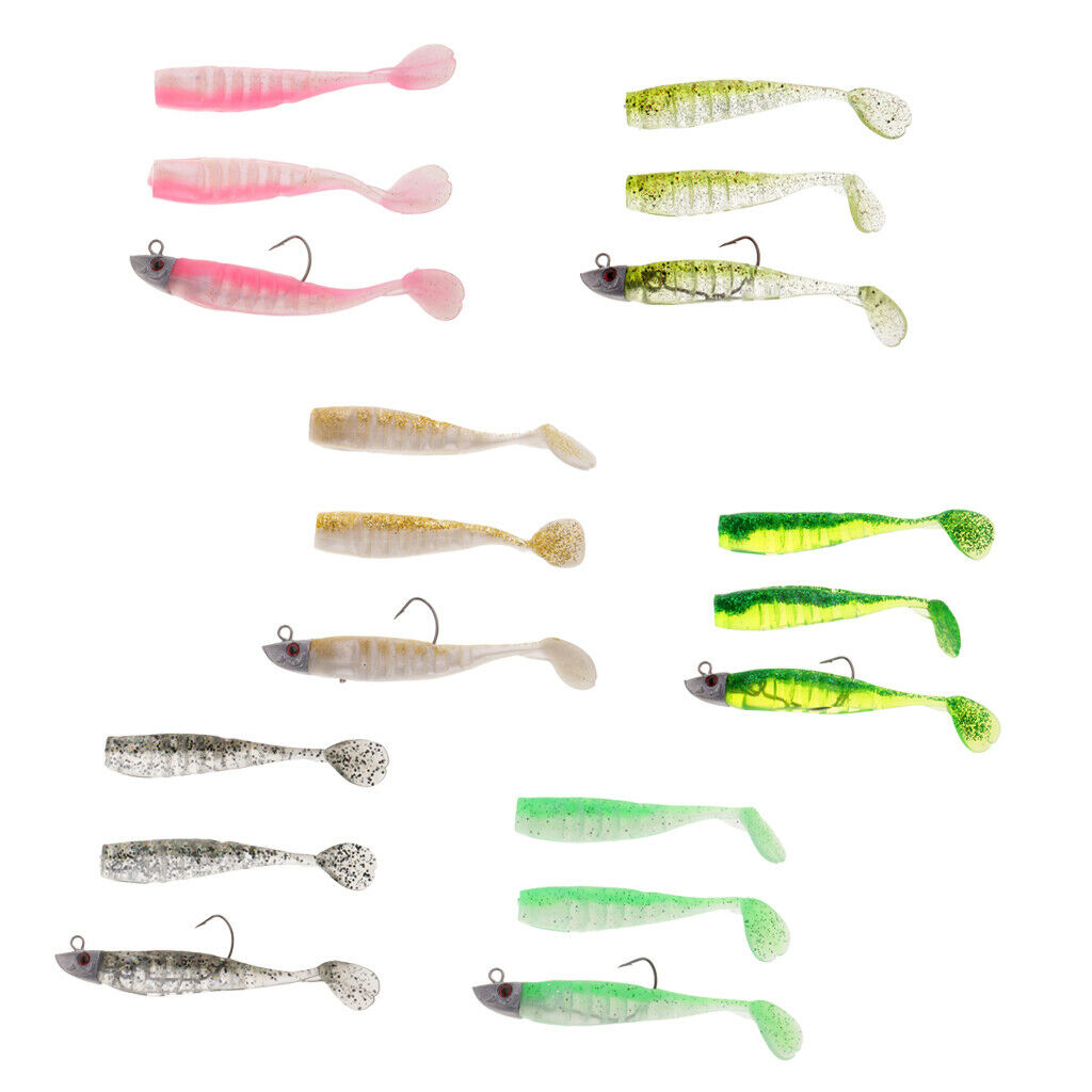 Ultra Shad Jig Head Paddle Tail Swimbait Soft Fishing Lure Bait Black