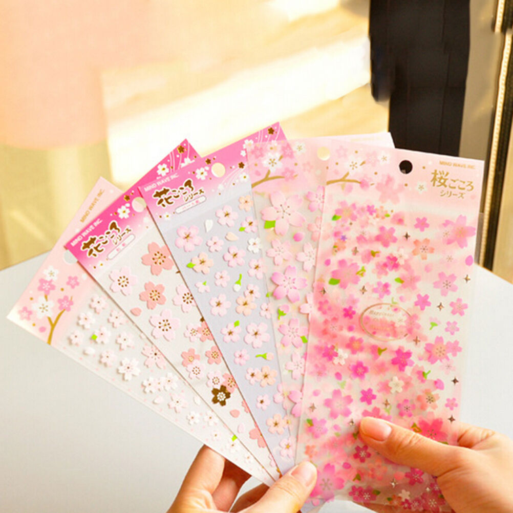 Cherry Blossom Stickers Sakura Flower Floral Craft Scrapbook Card.l8