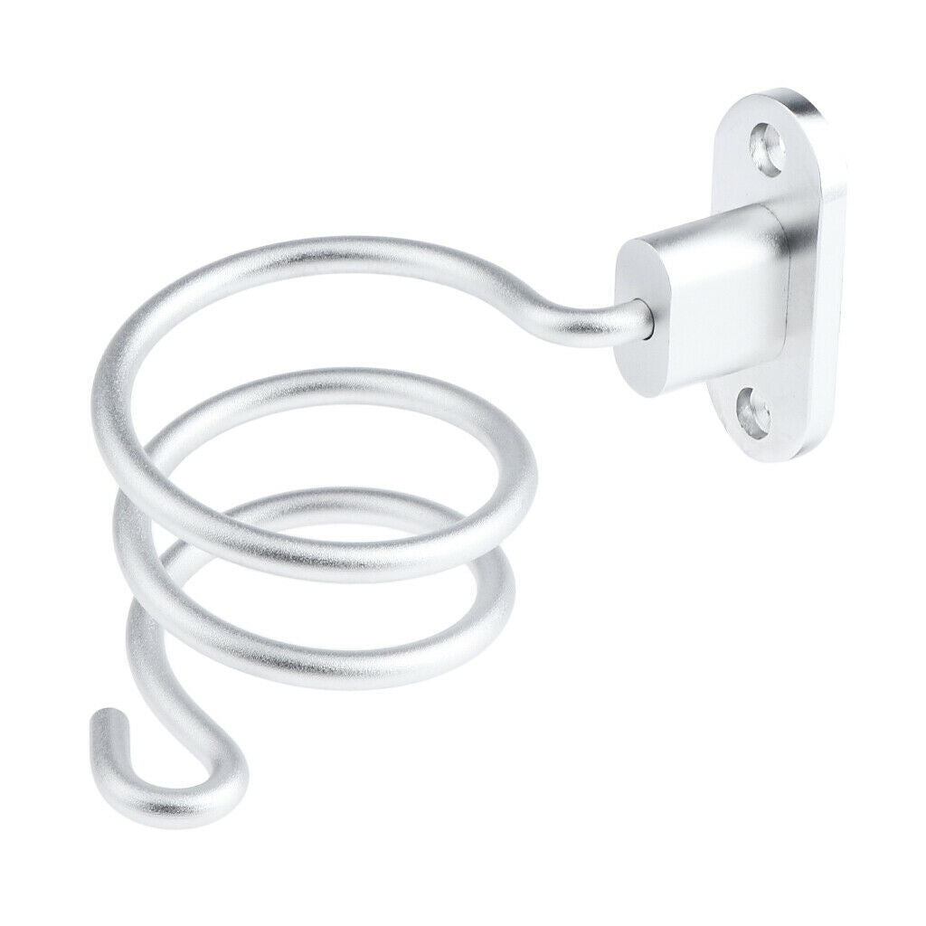 Aluminium Spiral Hair Dryer Rack Wall Mounted Bathroom Shelf Organizer A