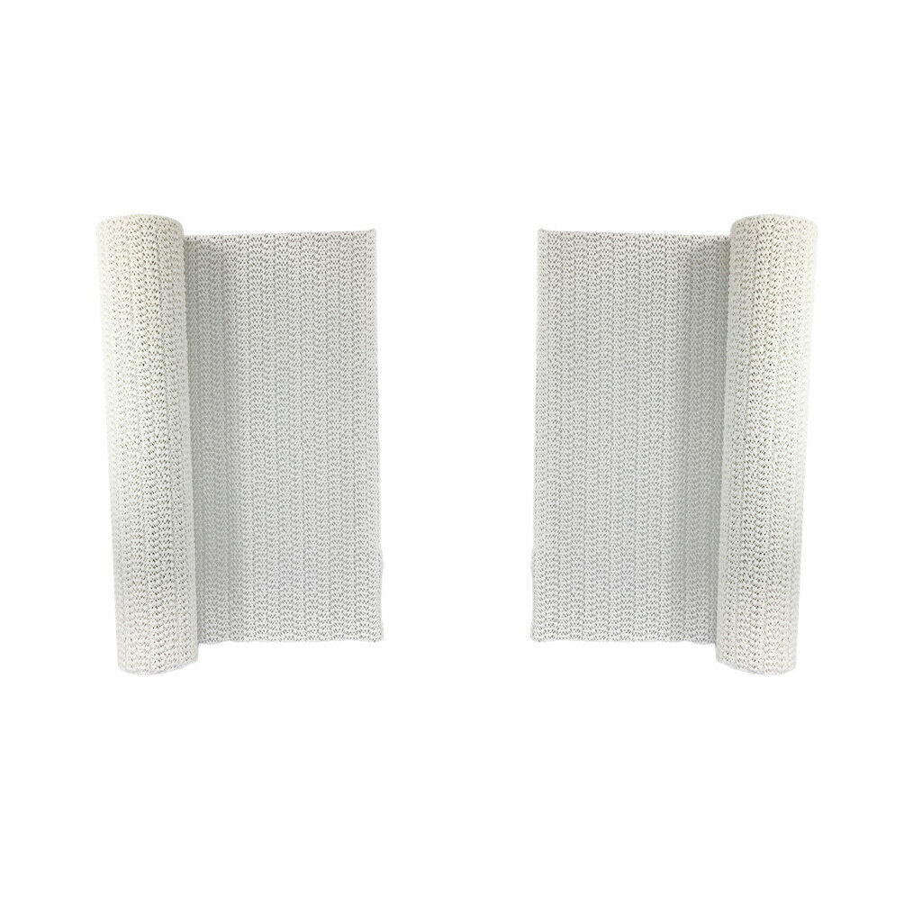 2 Rolls White Slip Resistant PVC Kitchen Cupboard Non-Adhesive Shelf Liner