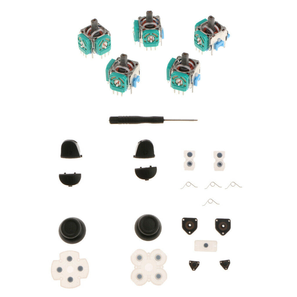 For PS4 L1 R1 L2 R2   Spring Buttons Thumb Stick Set +5x Analog Stick