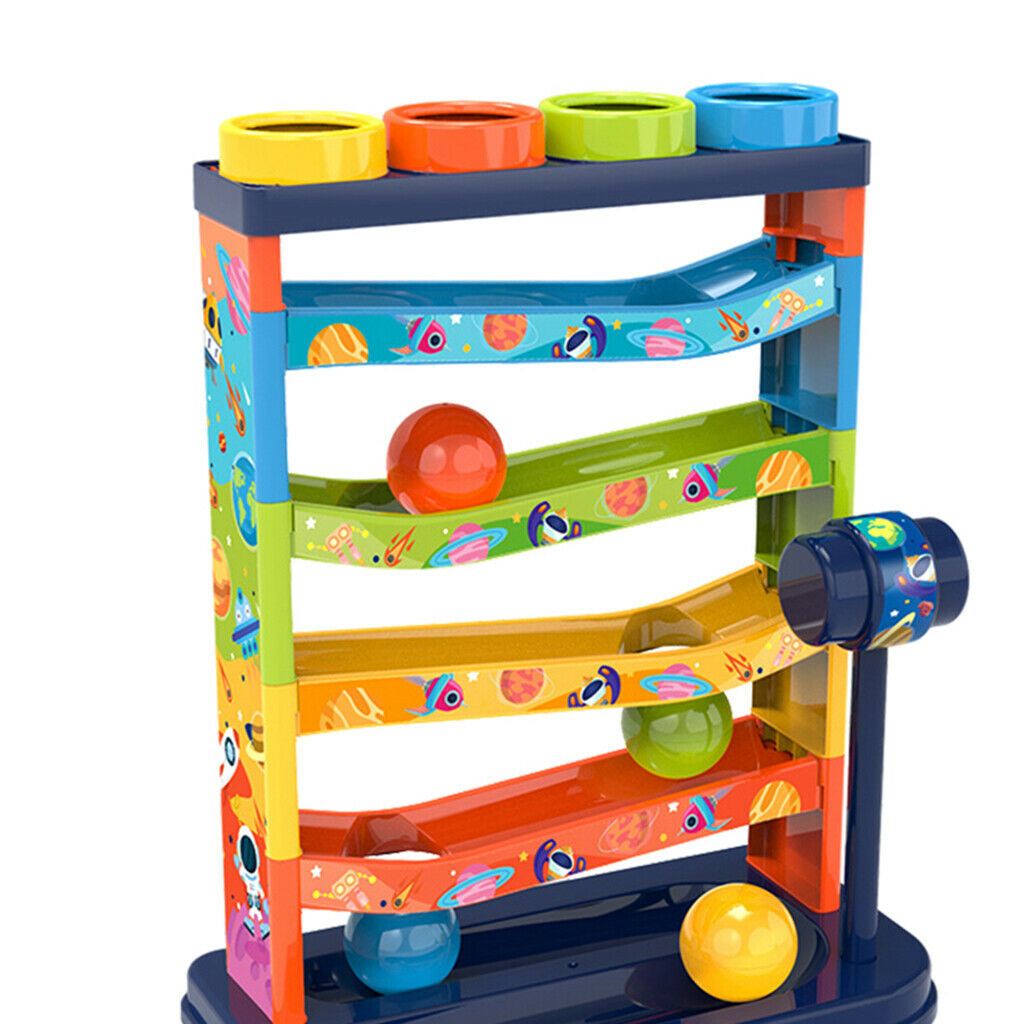 5 Layers Ball Racer Ramp Track Set and Hammer Montessori Toys Great Gift