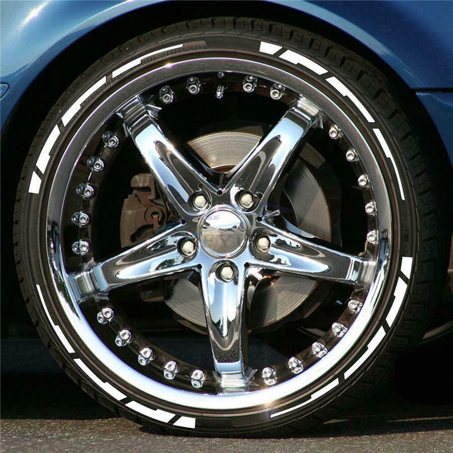 8 Pieces PVC Soft Rubber Car Tire Decals Decoration Stickers For 15" -22" Tires