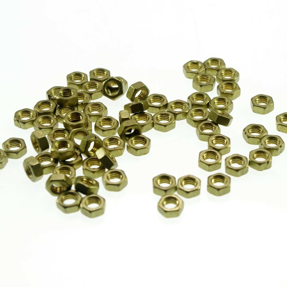 Pack of 100 Metric Thread M3 x 0.5mm Pitch Brass Hex Nuts Freeship To Worldwide