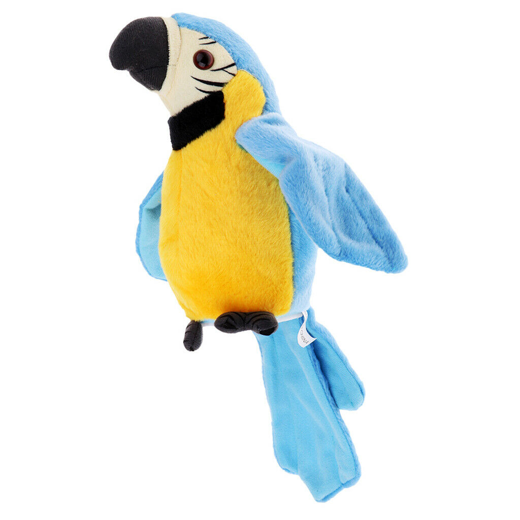 Plush Talking Parrot Electronic Pet Party Favors Children Toys 29cm Blue