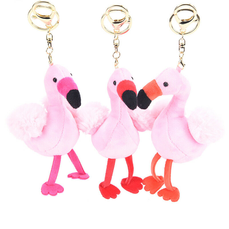 New Fluffy Flamingo Pendant Key Chains Plush Car Bag Key chain new.MA-zL NTBD