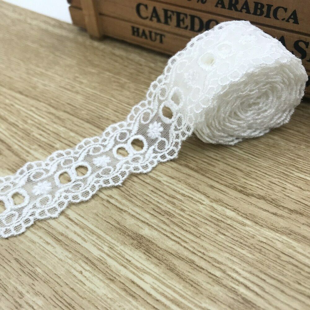5 Yards soft Lace Trim Embroidered clothing crafts decoration Sewing Accessories