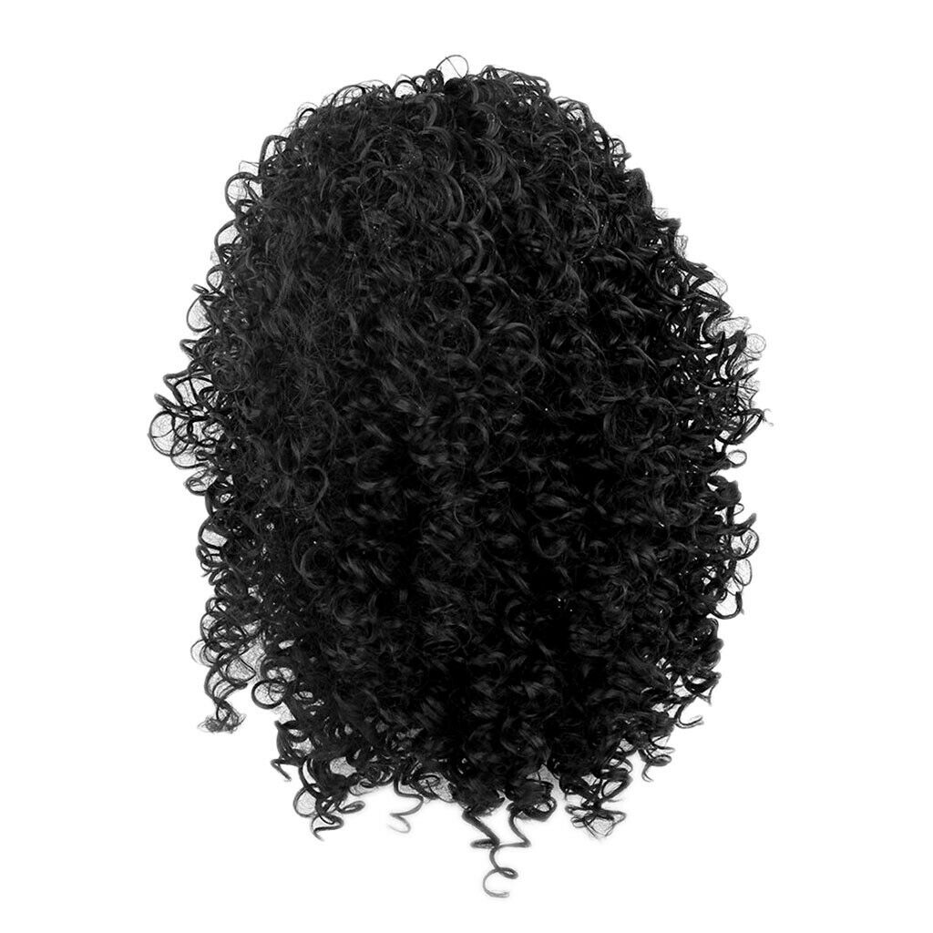 Fashion Afro Wig Synthetic Fiber Spiral Curls Black Breathable Wig For Women