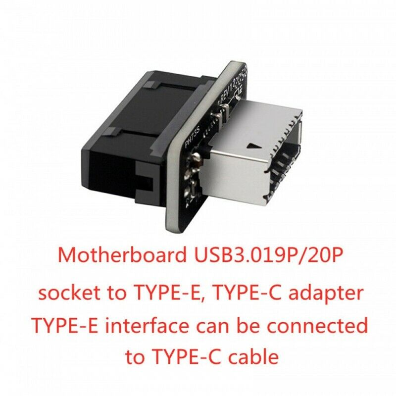 Motherboard USB 3.0 19P/20P to TYPE-E 90 Degree Adapter Chassis Front TYPEC PlU7