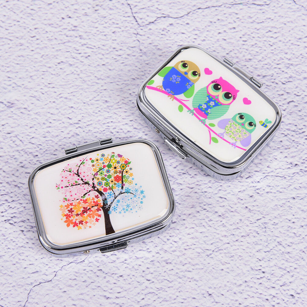 Square Metal Folding pill case Medicine Storage Organizers Pills Box Containers