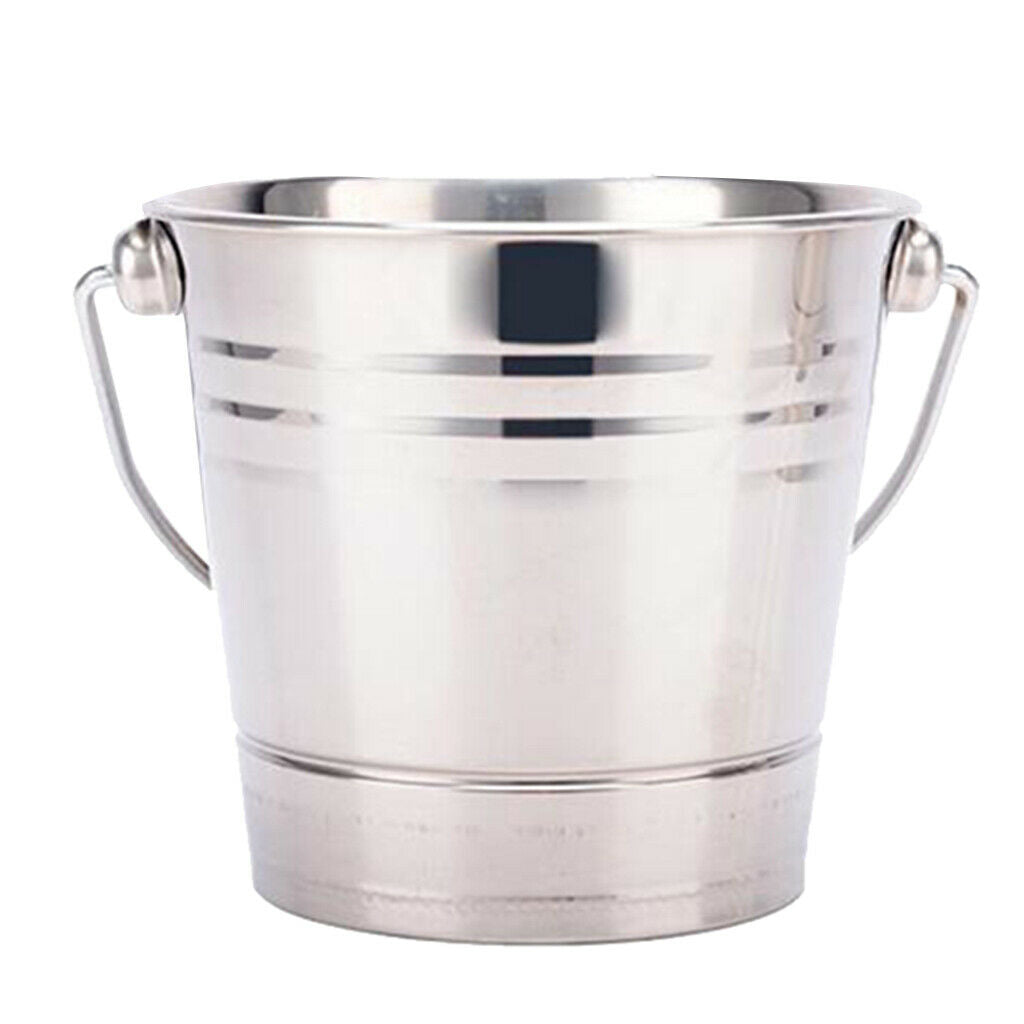 Polished Ice Bucket Champagne Wine Beer Cooler Party Cafe Bar Supply 3qt
