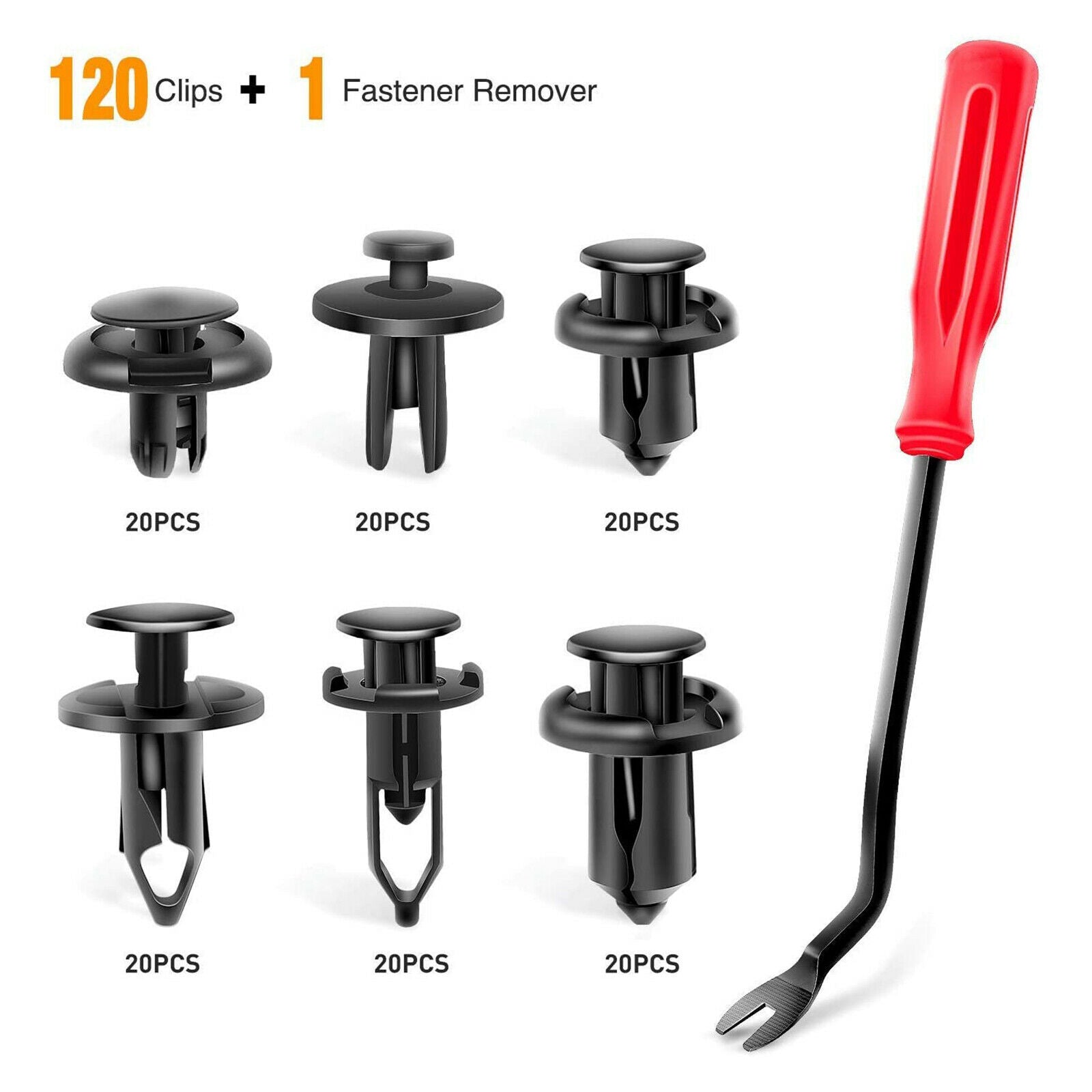 120 Pieces 6.3mm 8mm 9mm 10mm Fastener Bumper Push Rivet Clips Clips Kit