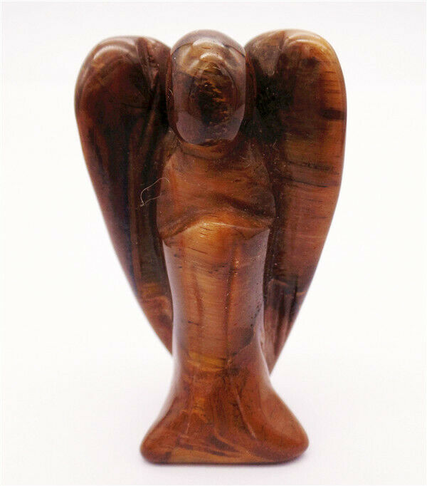 50x30x19mm Natural Tiger Eye Gem Carved Angel Statue Healing Decoration HH8105