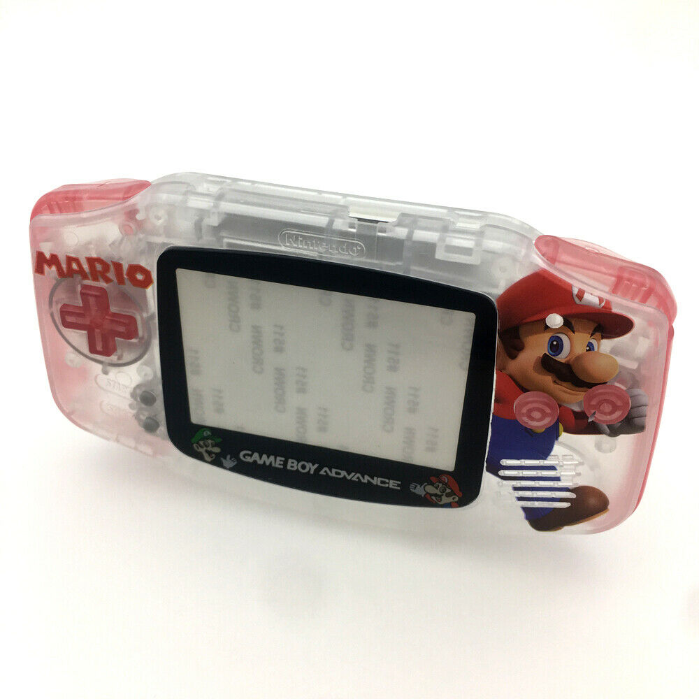 Clear White SUPER MARIO 2 Housing Shell case Cover Kits For Game Boy Advance GBA