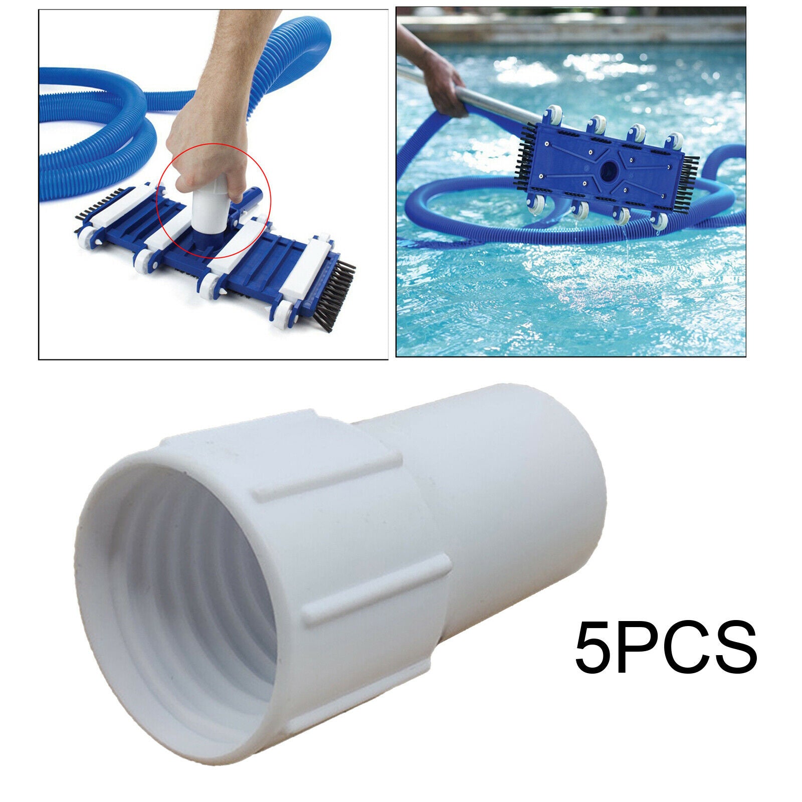Plastic 5x Pool Hose Cuffs Hose End Connector Cuffs for Pool Cleaning Tool