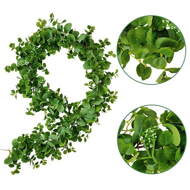 Artificial Eucalyptus Vines Handmade Garland Greenery Ivy for Wedding BackdrZ8W9