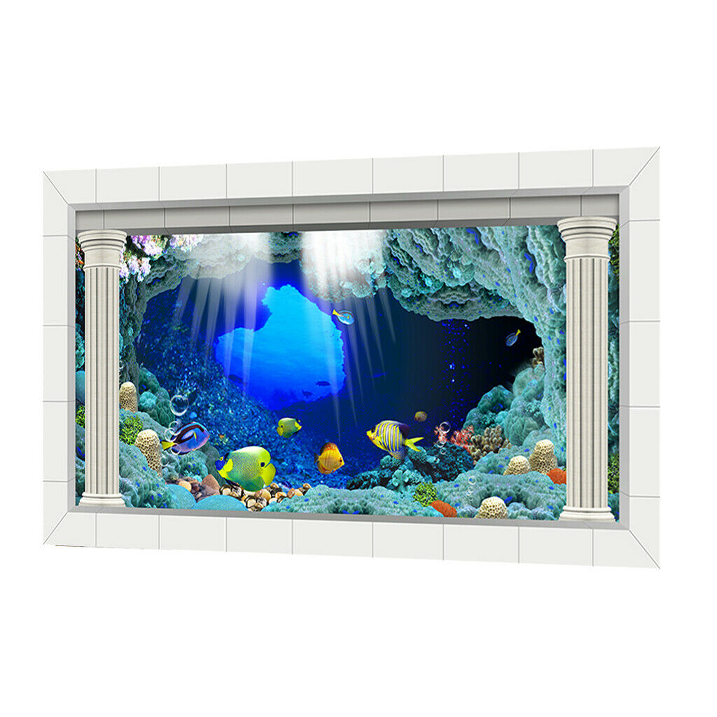 Aquarium Fish Tank Landscape Decor Poster Fish Tank Wall Background 30x61cm