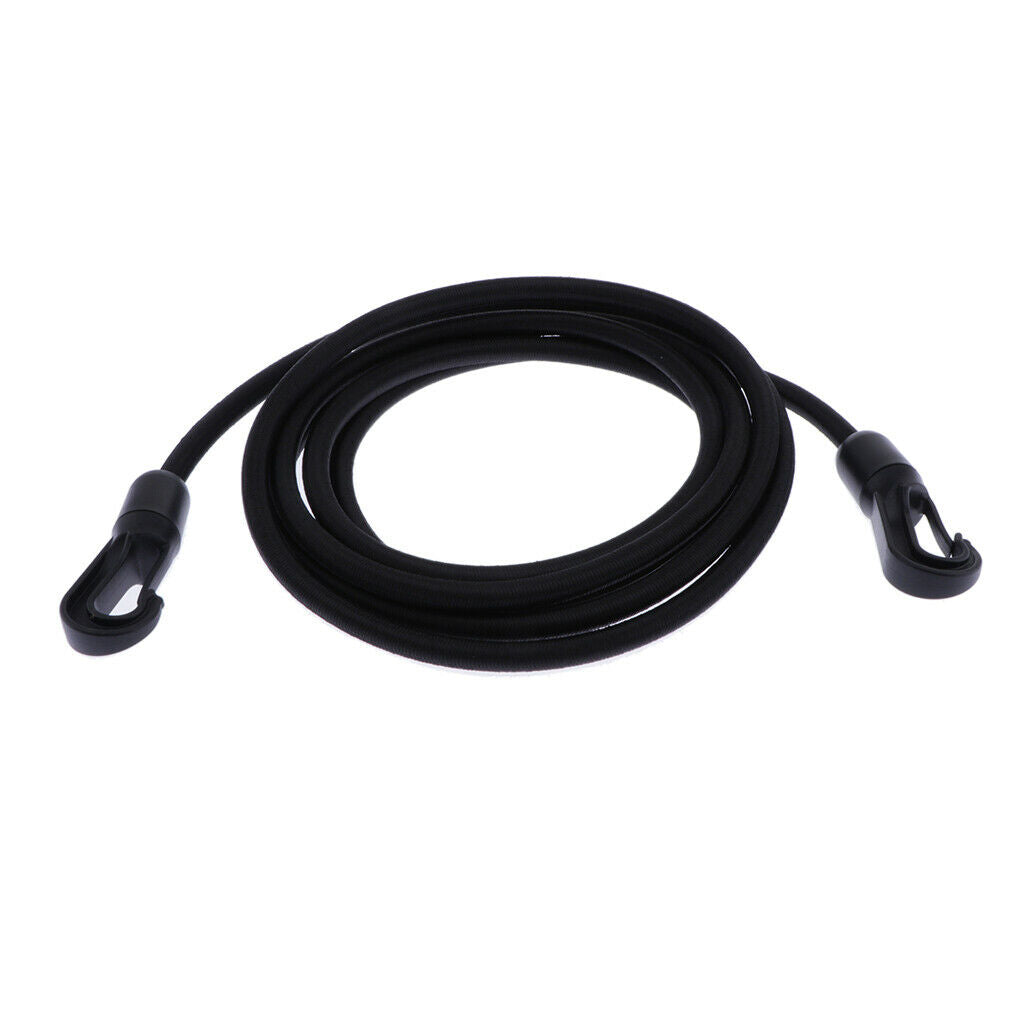 2X 8mm Heavy Duty Rubber Bungee Cord Rope Elastic Lanyard with Hooks Clips 2.5m