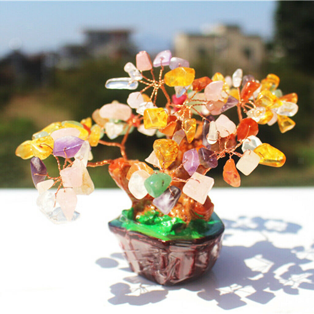 Mini Crystal Money Tree Bonsai Style Feng Shui Bring Wealth & Luck #1