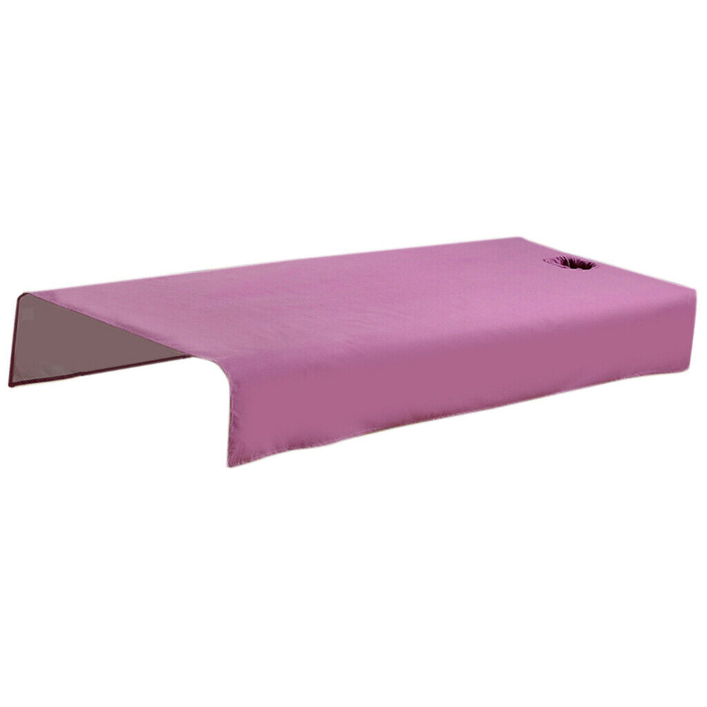 Pack of 2 Professional Cosmetic Salon Sheets Bed Table Cover White+ Purple
