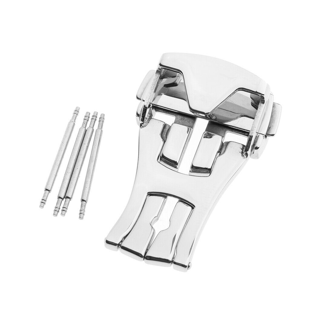 Stainless Steel Push Fold Deployment Clasp Watch Band Strap Buckle 16mm 20mm