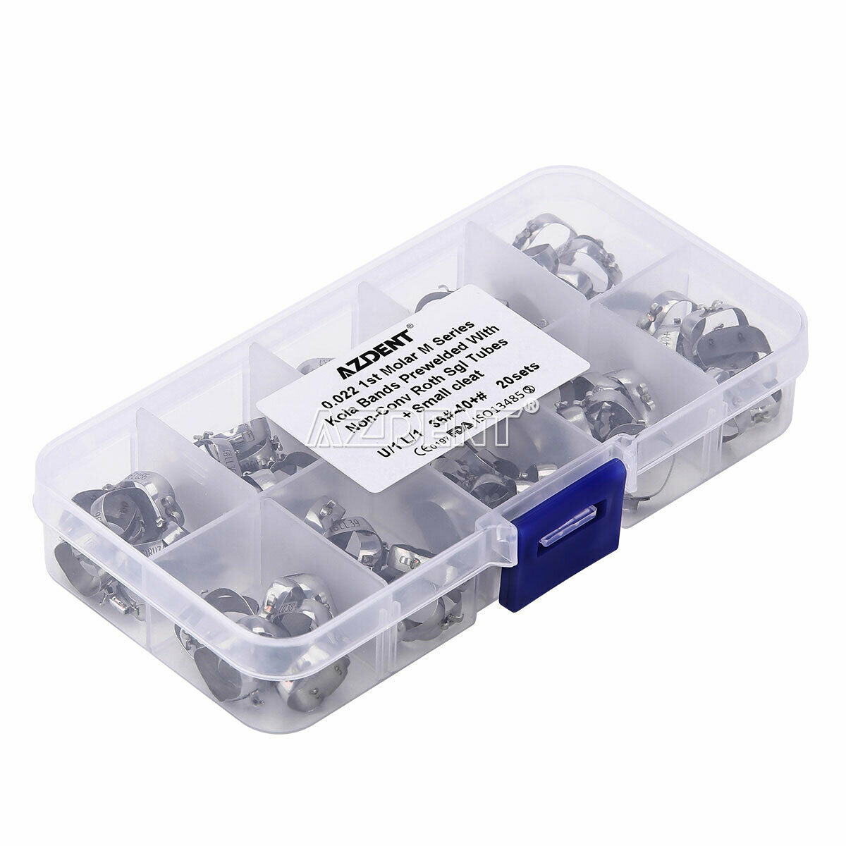 20 Set Dental Ortho 1st Molar M Bands&Buccal Tube Non-Conv Roth.022 36#-40+#