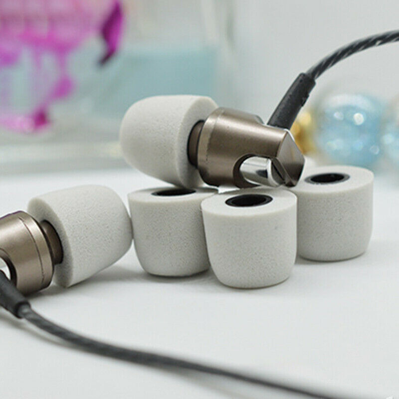 10x 4.9mm Memory Foam Ear Tips Cover Noise Cancellation Earbuds Earplug Eartip