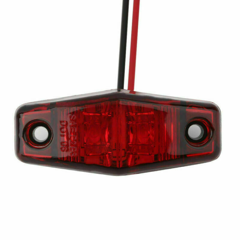 10x Red Amber LED 2.5â€ Side Marker Lights Truck Trailer Camper RV Waterproof 12V