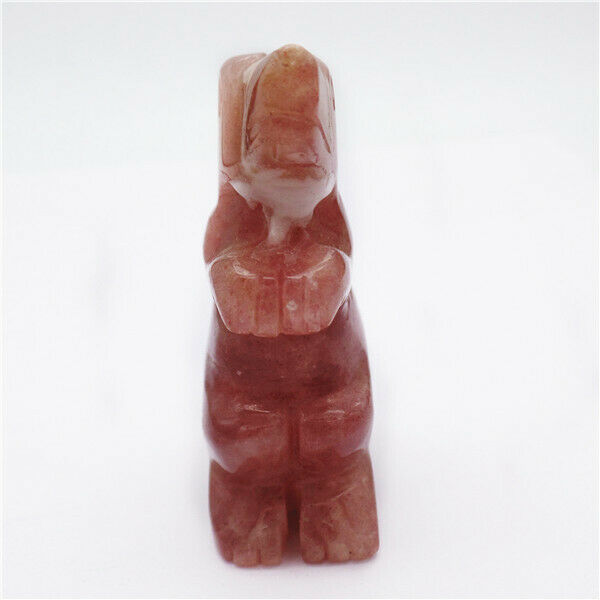 54x33x20mm Strawberry Crystal Carved Dinosaur Decoration Statue Decor HH7947