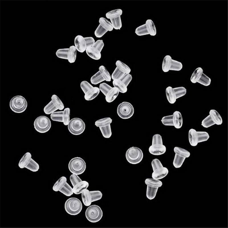 Silicone Earring Back Plugs Stoppers Ear Post Nuts 4MM Jewelry Findings 500PCS