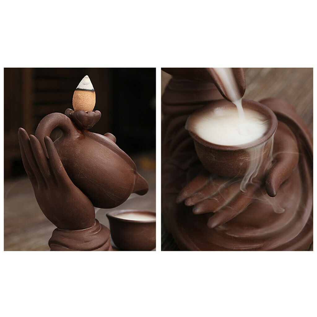 Purple Clay Incense Burner Holder Waterfall Backflow Home Yoga Room Temple