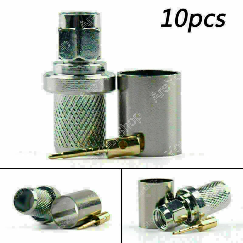 10Pc Connector SMA Male Plug Crimp RG8 RG213 LMR400 RG214 9913 Cable Straight CN