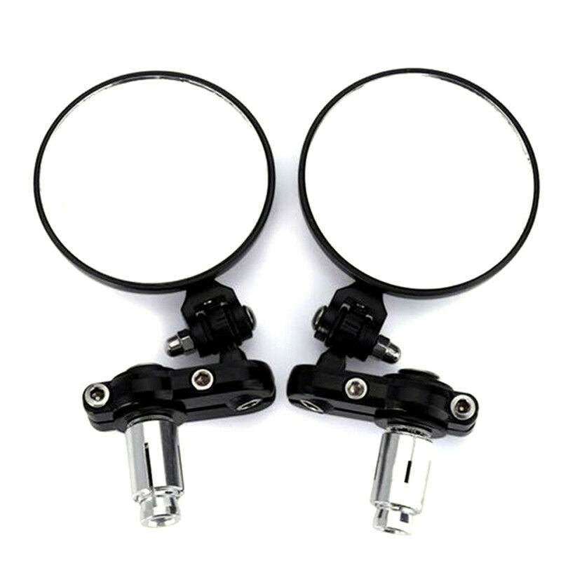 Universal Aluminum Round 7/8" Handle Bar End Motorcycle Rearview Mirror Foldable