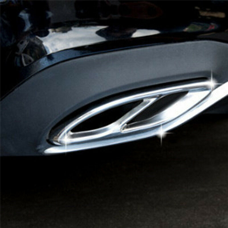 2*Car Exhaust Pipe Tail Cover Trim For Mercedes Benz ABCE Class CLA GLC GLSADD